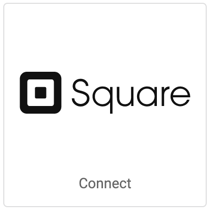 Square logo on square tile button that reads, "Connect"