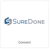 SureDone logo. Button that reads, Connect