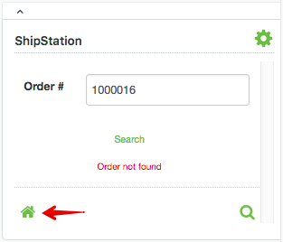 Zendesk Search menu with arrow pointed to home icon