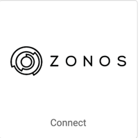 Shows the Zonos logo and the Connect link