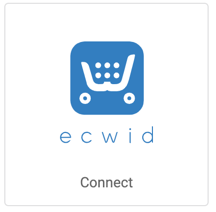Image : logo d'Ecwid. Le bouton indique Connexion