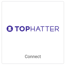 Logo de TopHatter. Bouton qui indique « Connexion »