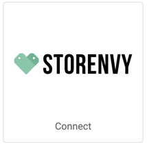 Logo de Storenvy sur vignette carrée avec bouton qui indique Connexion