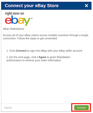 Image : fenêtre contextuelle de connexion à votre boutique eBay. Le bouton Connexion est encadré en rouge