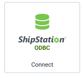 Logo O D B C de ShipStation sur vignette avec bouton qui indique Connexion.