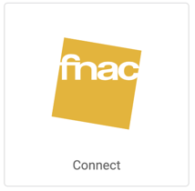 Image : logo de la FNAC. Le bouton « Connexion » renvoie à la fenêtre contextuelle de connexion.