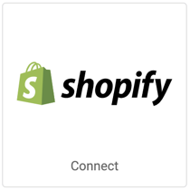 Logo de Shopify sur vignette carrée avec bouton qui indique Connexion