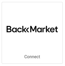 Logo Back Market. Le bouton indique Connexion.