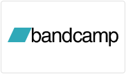 Logo de Bandcamp. Le bouton indique « Connexion ».