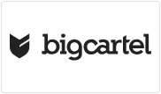 Logo de Big Cartel sur bouton en forme de vignette carrée