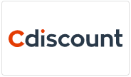Logo de Cdiscount sur bouton en forme de vignette carrée qui indique « Connexion ».