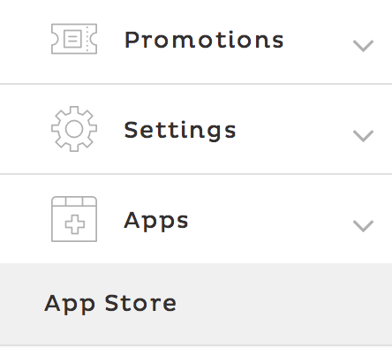 Menu du compte Cratejoy ouvert avec l’option App Store sélectionnée