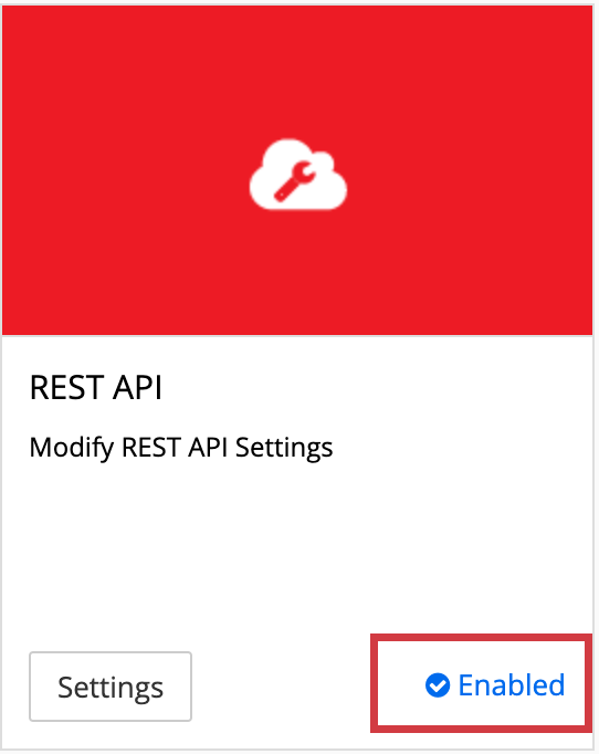 API REST Shift4shop avec l'icône Activé encadrée en rouge.