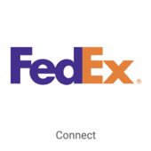 Logo FedEx. Le bouton indique Connexion