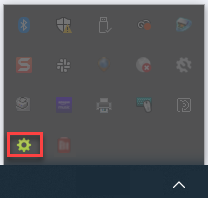 Icône ShipStation Connect encadrée en rouge dans le menu de la barre d'outils des applications Windows.