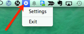 Flèche pointant vers l'icône ShipStation Connect dans la barre de menus MacOS.